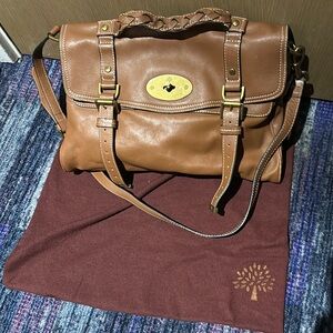 Alexa oversized(33cm) Brown Leather Handbag